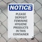 Signmission Please Deposit Feminine Hygiene, 10 in W x Rectangle, Plastic OS-2PACK-NS-P-1014-V-17363 - alternate 2